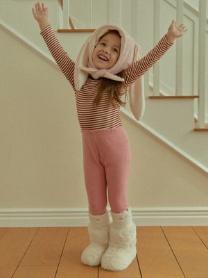 BRUSHED FLEECE LEGGINGS_PINK