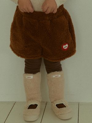 SHEARLING HALF PANTS_BROWN