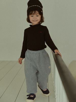 STRIPED COTTON FLEECE PANTS_BLUE