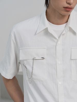 Layered Pearl Chain Brooch