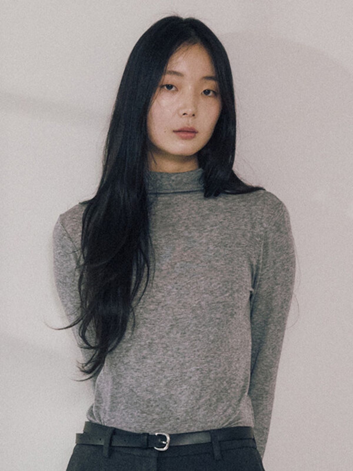 폴햄(POLHAM) 여성 말랑 후리스 하이넥 긴팔티_PHF4TU2440