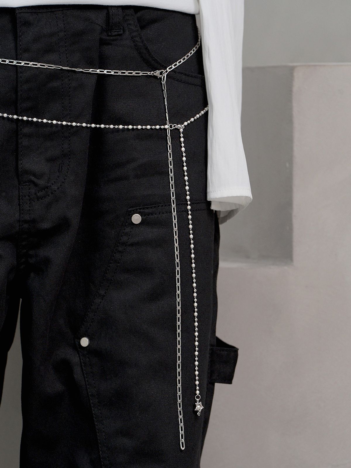 하와(HAWHA) Delicate Pearl Layered Chain Belt