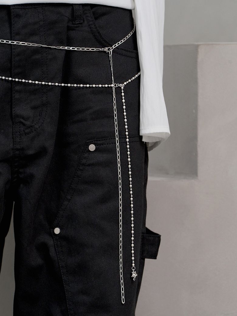 Delicate Pearl Layered Chain Belt