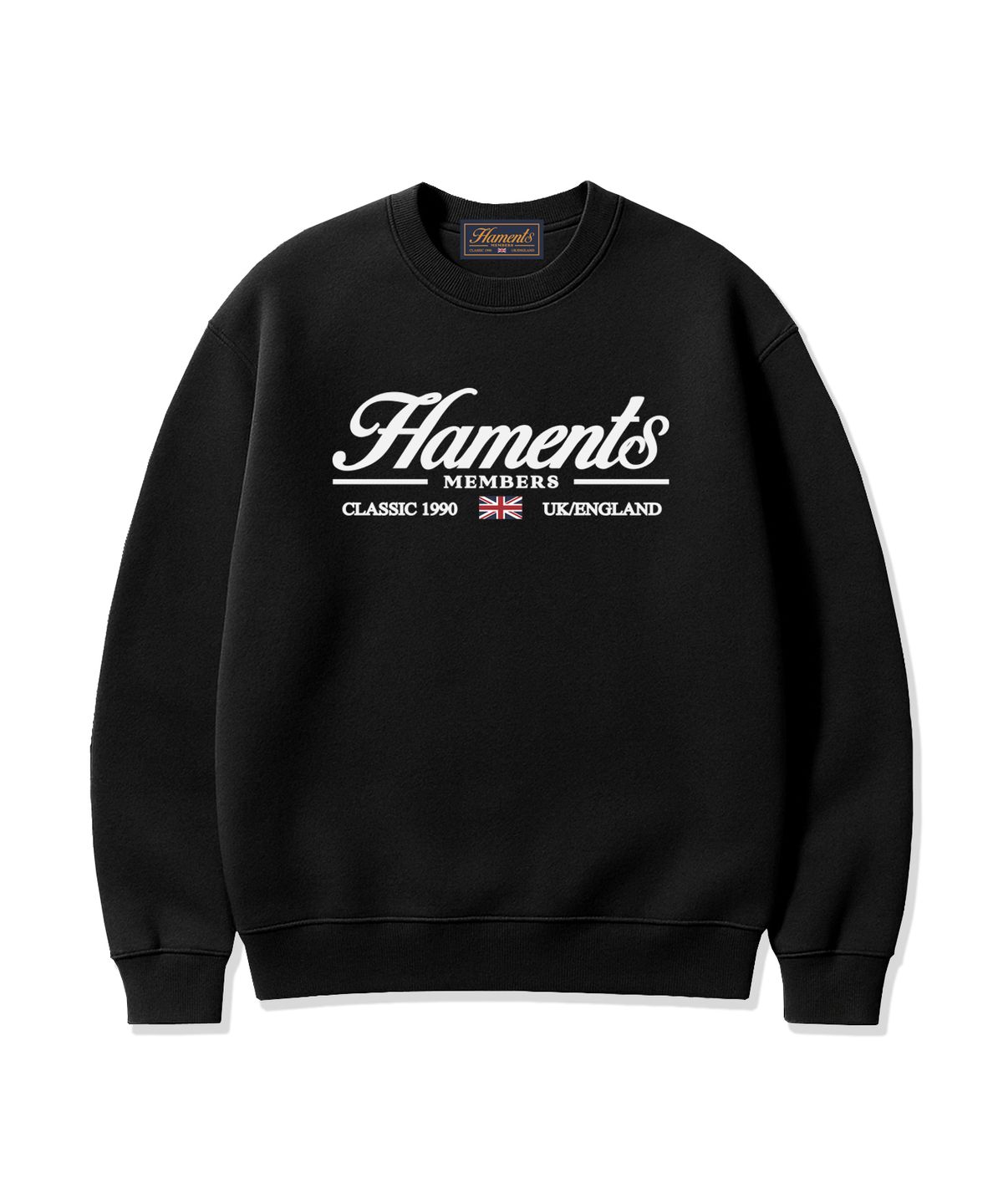 하먼츠(HAMENTS) 클래식 멤버스 로고 맨투맨 블랙