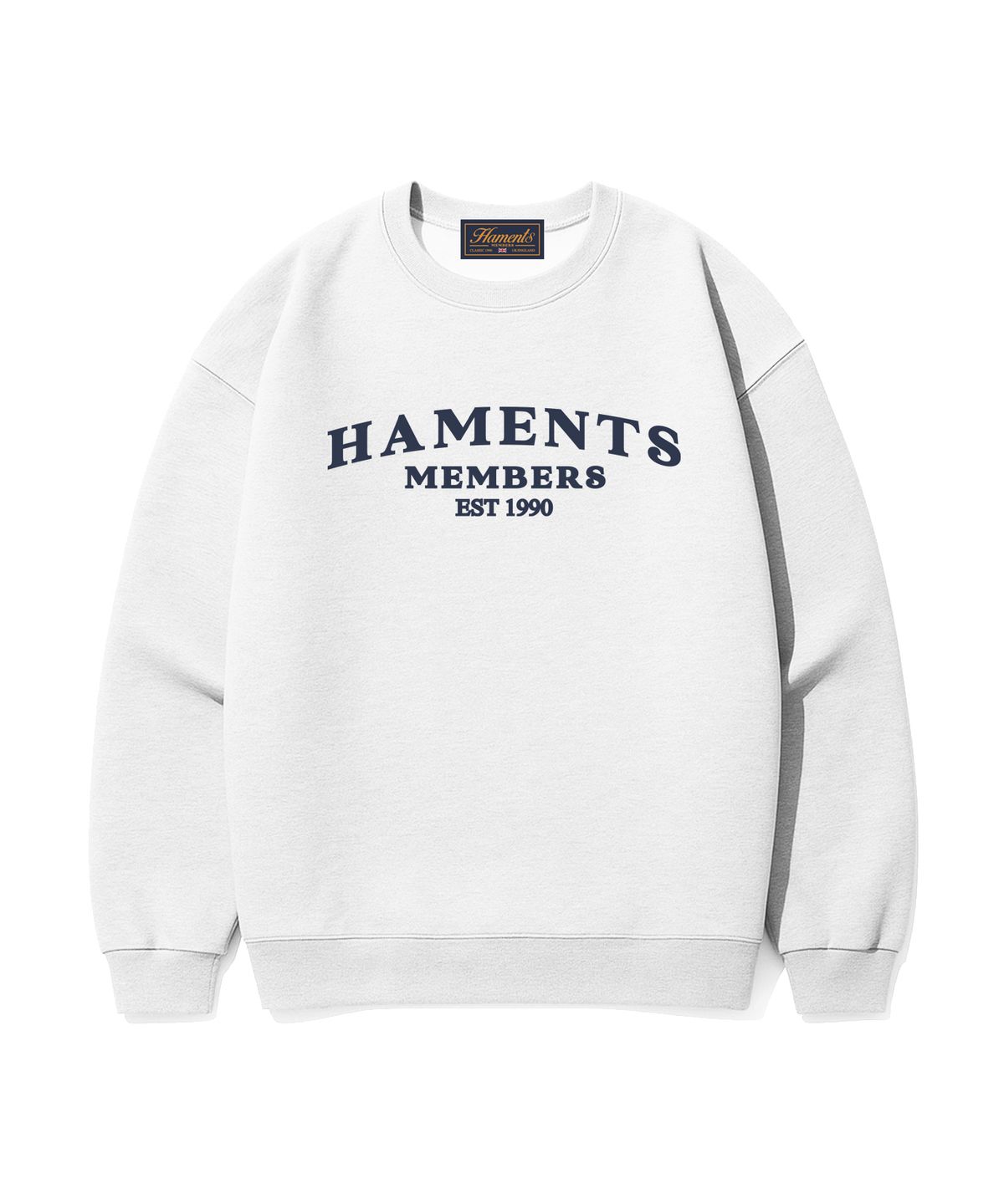 하먼츠(HAMENTS) 아치 로고 맨투맨 화이트
