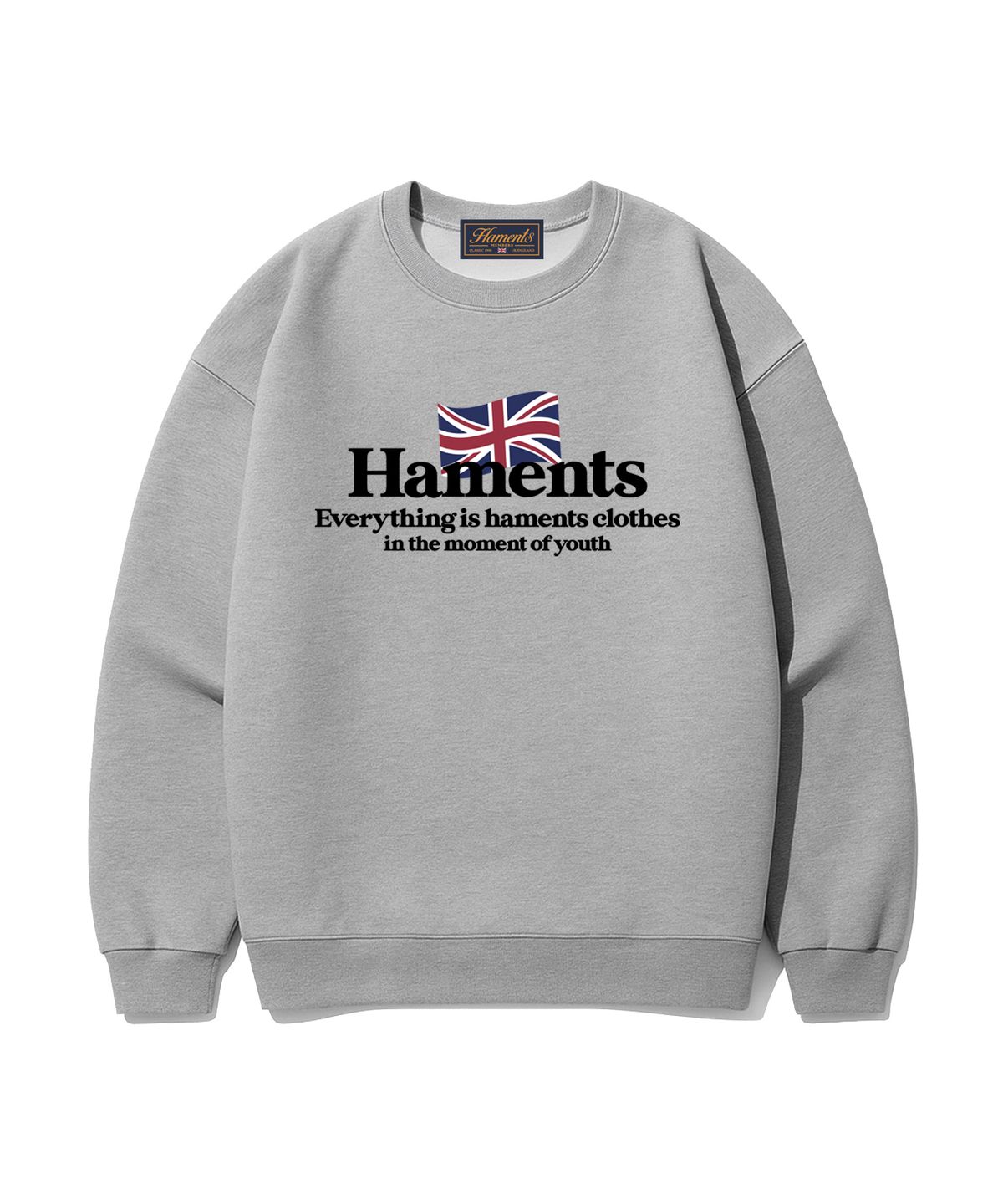하먼츠(HAMENTS) 잉글랜드 하먼츠 로고 맨투맨 그레이