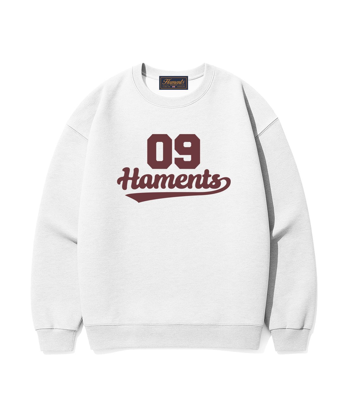 하먼츠(HAMENTS) 캐주얼 09 로고 맨투맨 화이트