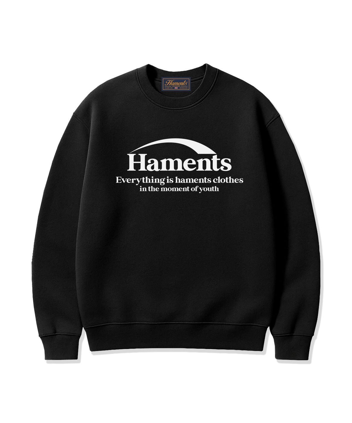 하먼츠(HAMENTS) 그라운드 로고 맨투맨 블랙