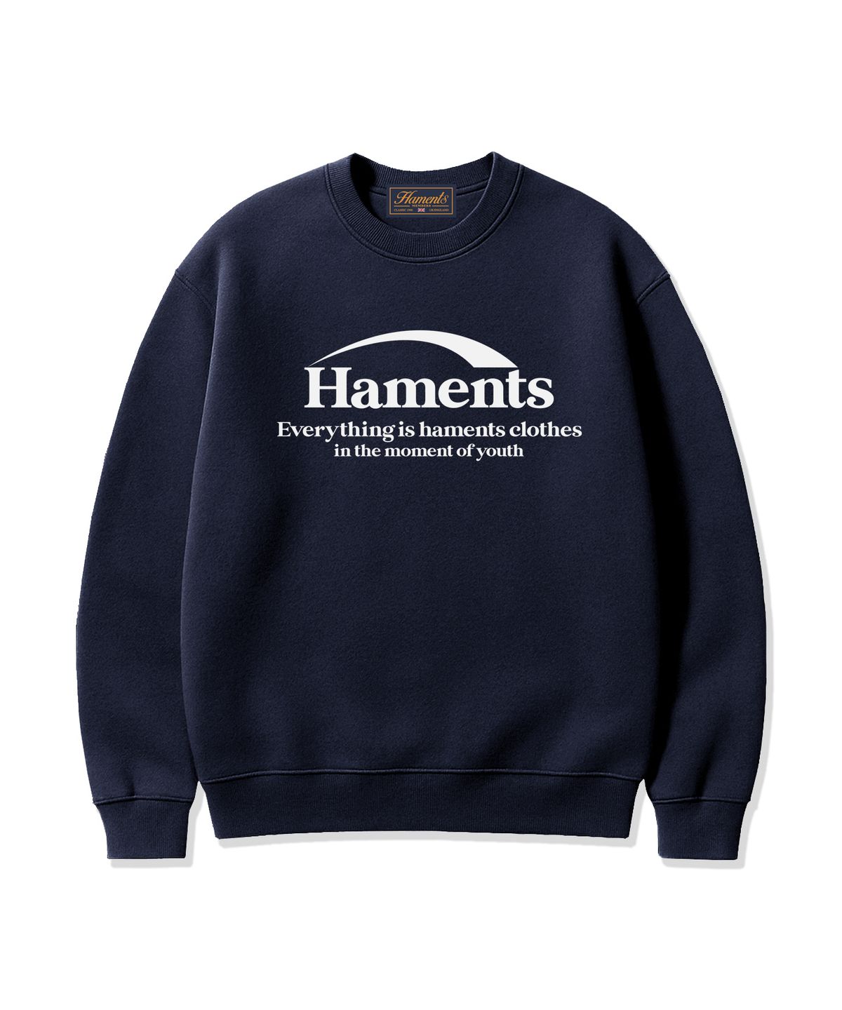 하먼츠(HAMENTS) 그라운드 로고 맨투맨 네이비