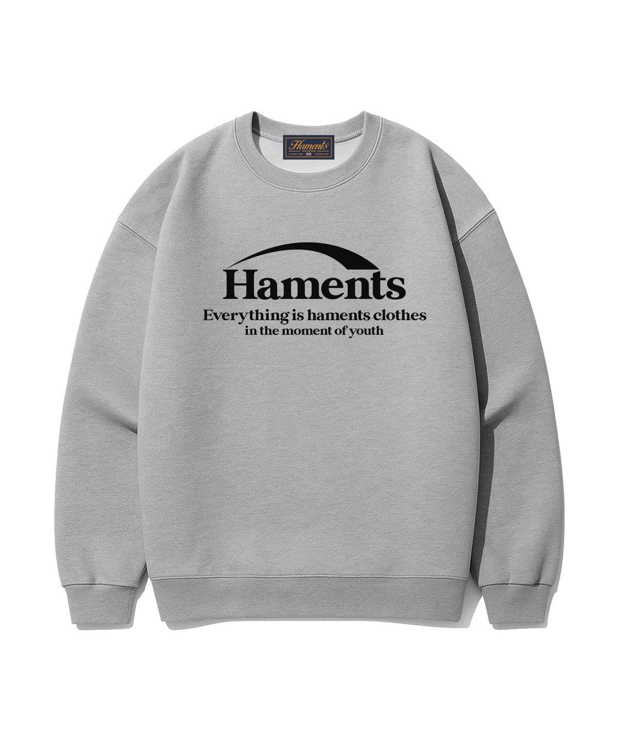 하먼츠(HAMENTS) 그라운드 로고 맨투맨 그레이