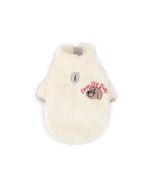 Country Dog Fur Zip-up White