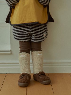STRIPED FUZZY HALF PANTS_NAVY