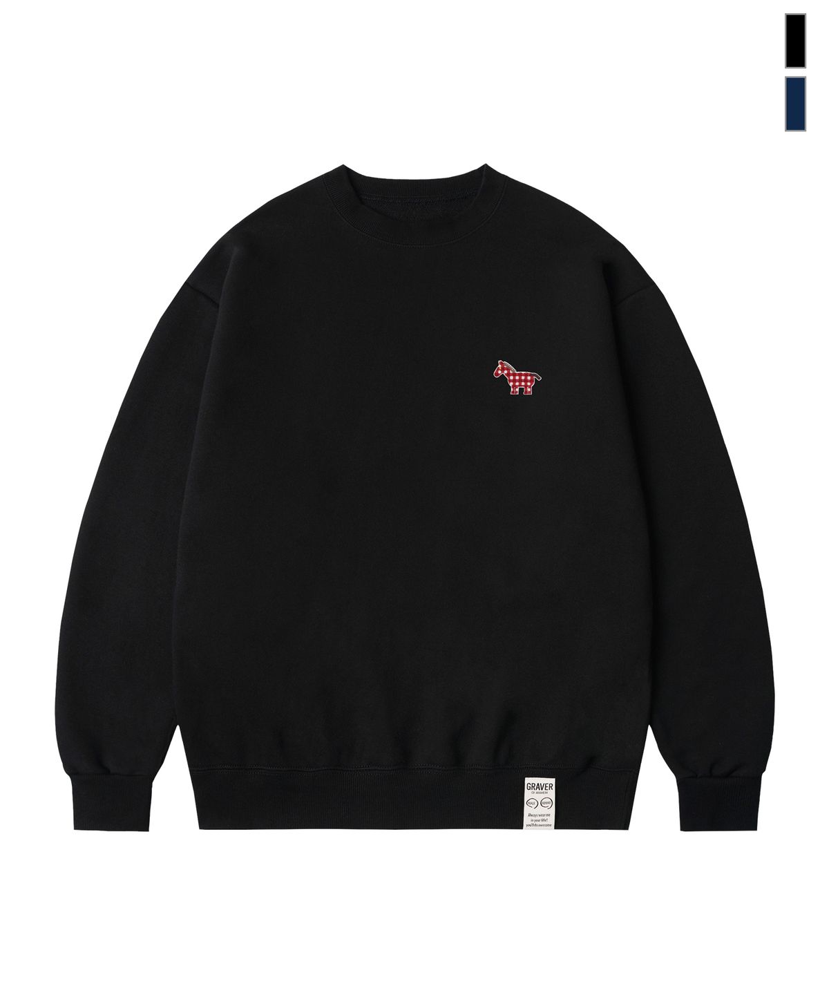 그레이버(GRAVER) [UNISEX]PAPER PONY 자수 맨투맨_2color