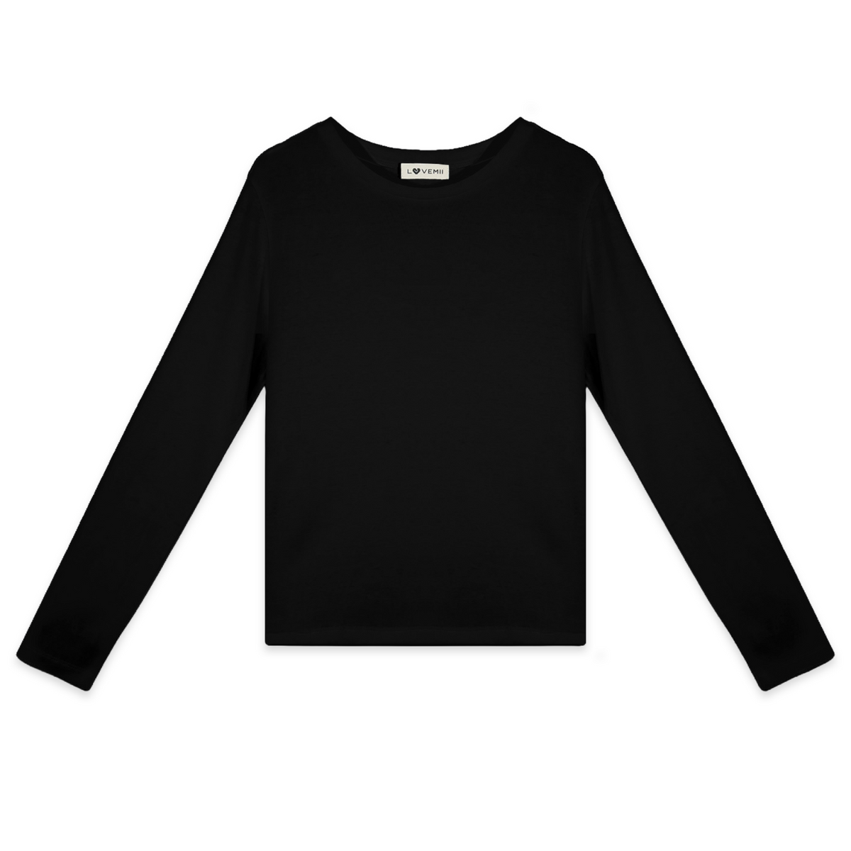 러브미오피셜(LOVEMIIOFFICIAL) 소프트 롱 슬리브 티셔츠(BLACK)