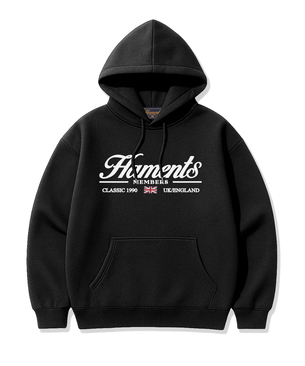 하먼츠(HAMENTS) 클래식 멤버스 로고 후드티 블랙