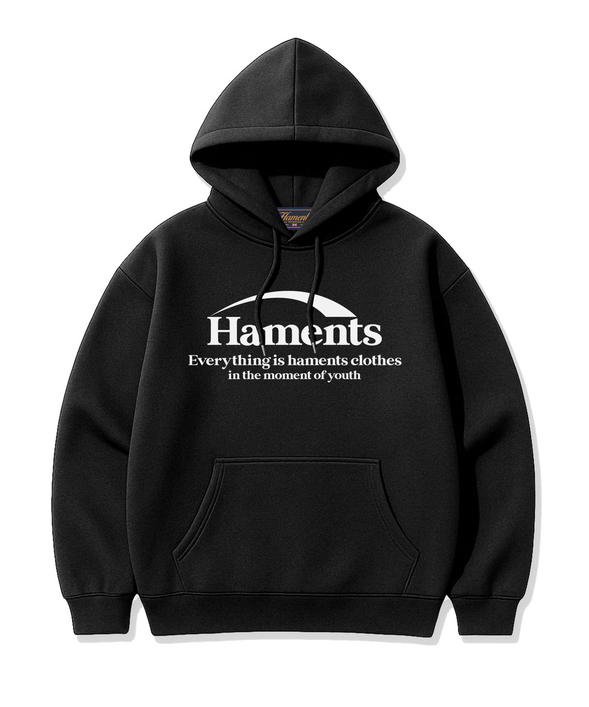하먼츠(HAMENTS) 그라운드 로고 후드티 블랙