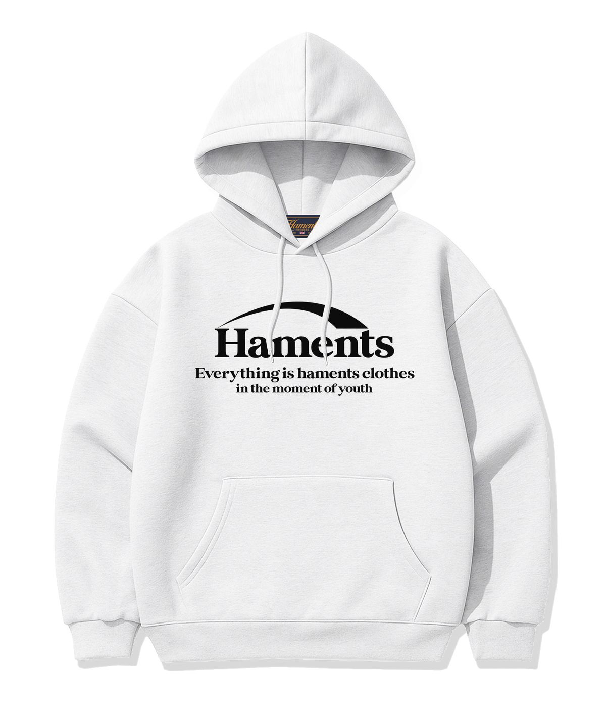 하먼츠(HAMENTS) 그라운드 로고 후드티 화이트