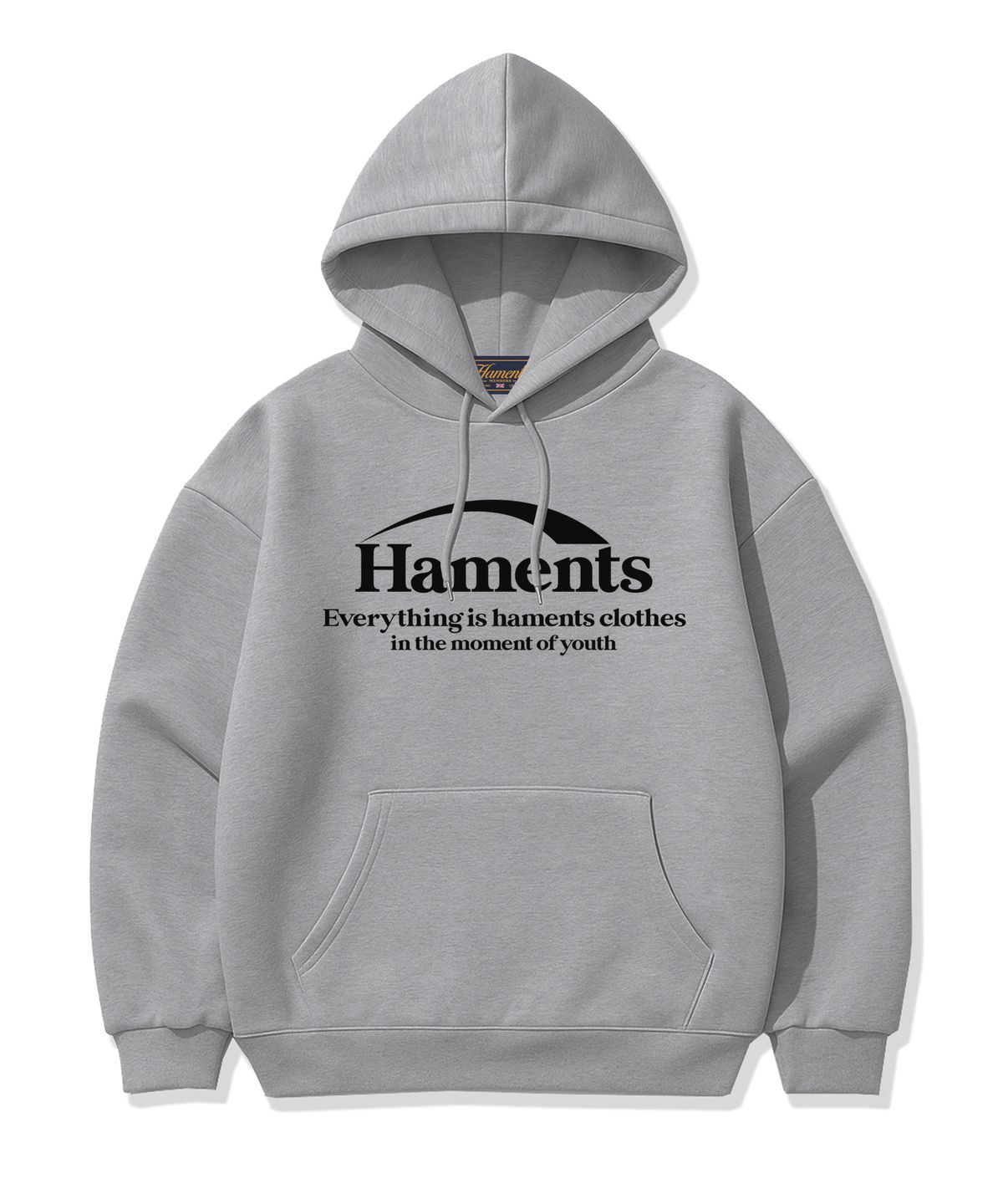 하먼츠(HAMENTS) 그라운드 로고 후드티 그레이
