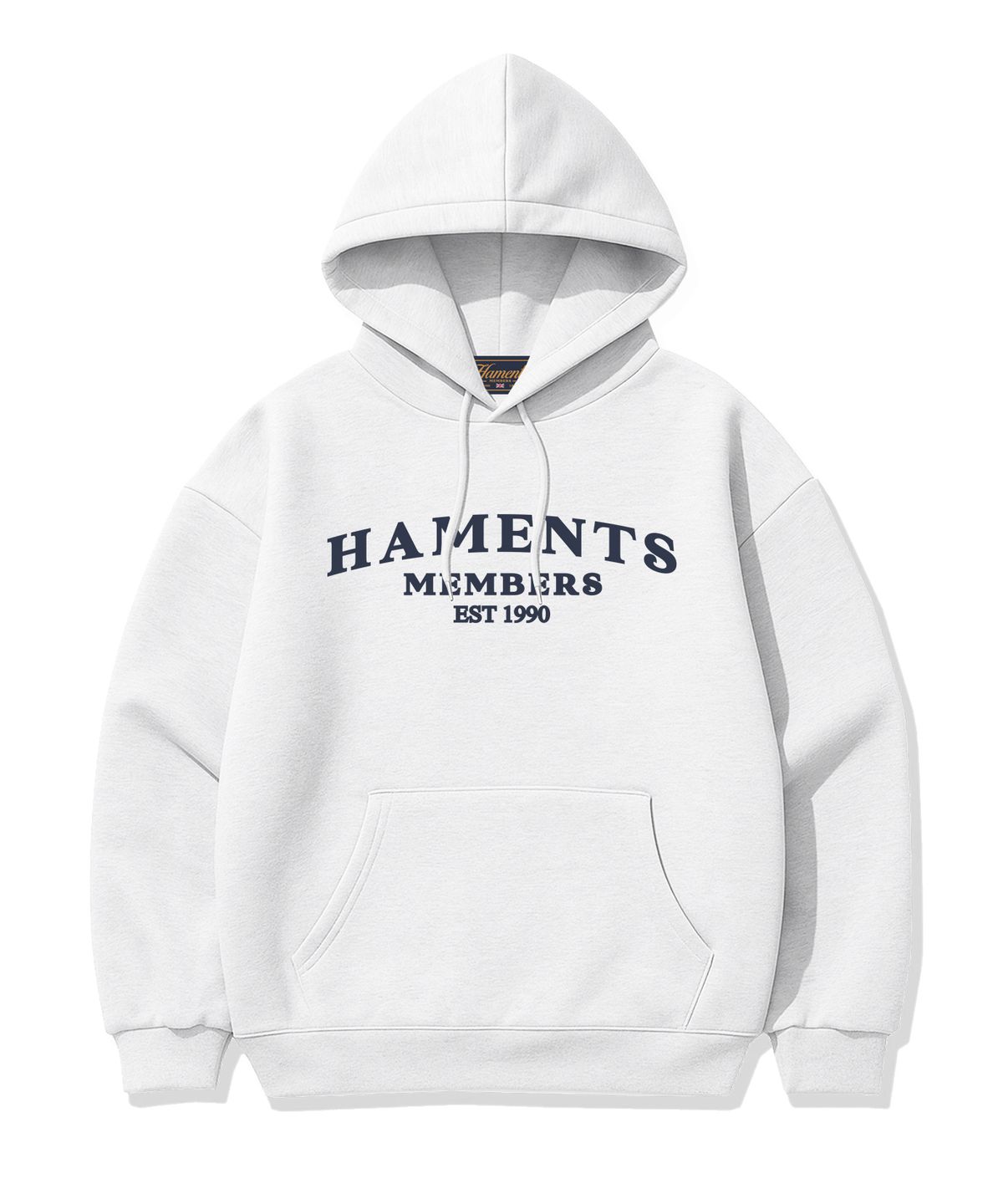 하먼츠(HAMENTS) 아치 로고 후드티 화이트/블루