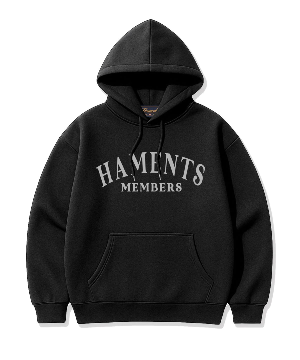 하먼츠(HAMENTS) 아웃 아치 로고 후드티 블랙