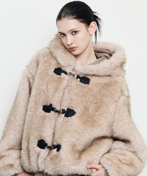 EV REVERSIBLE FUR HOOD(BROWN)