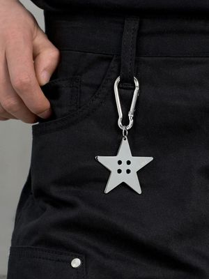 Star Button Keyring