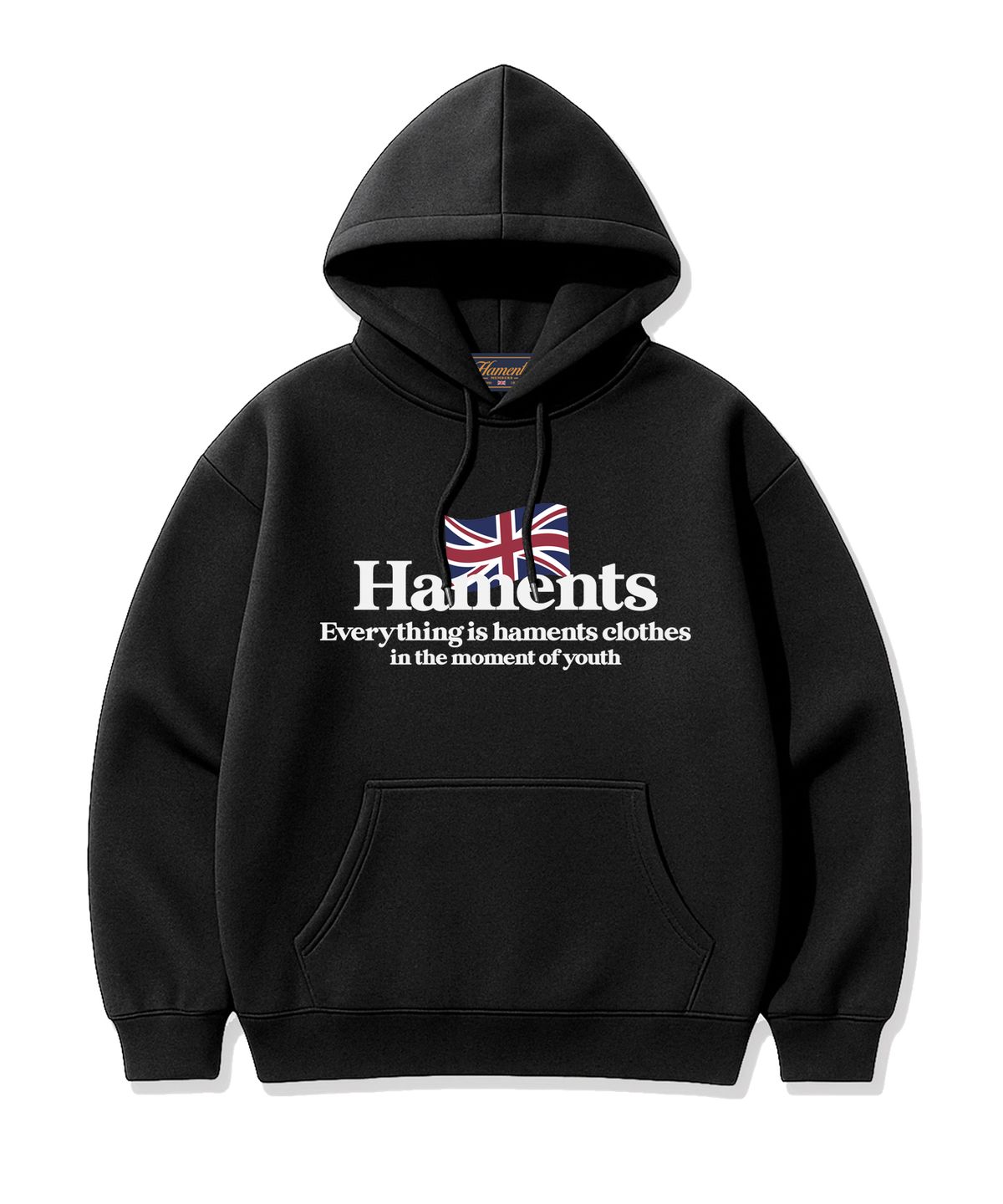 하먼츠(HAMENTS) 잉글랜드 하먼츠 로고 후드티 블랙