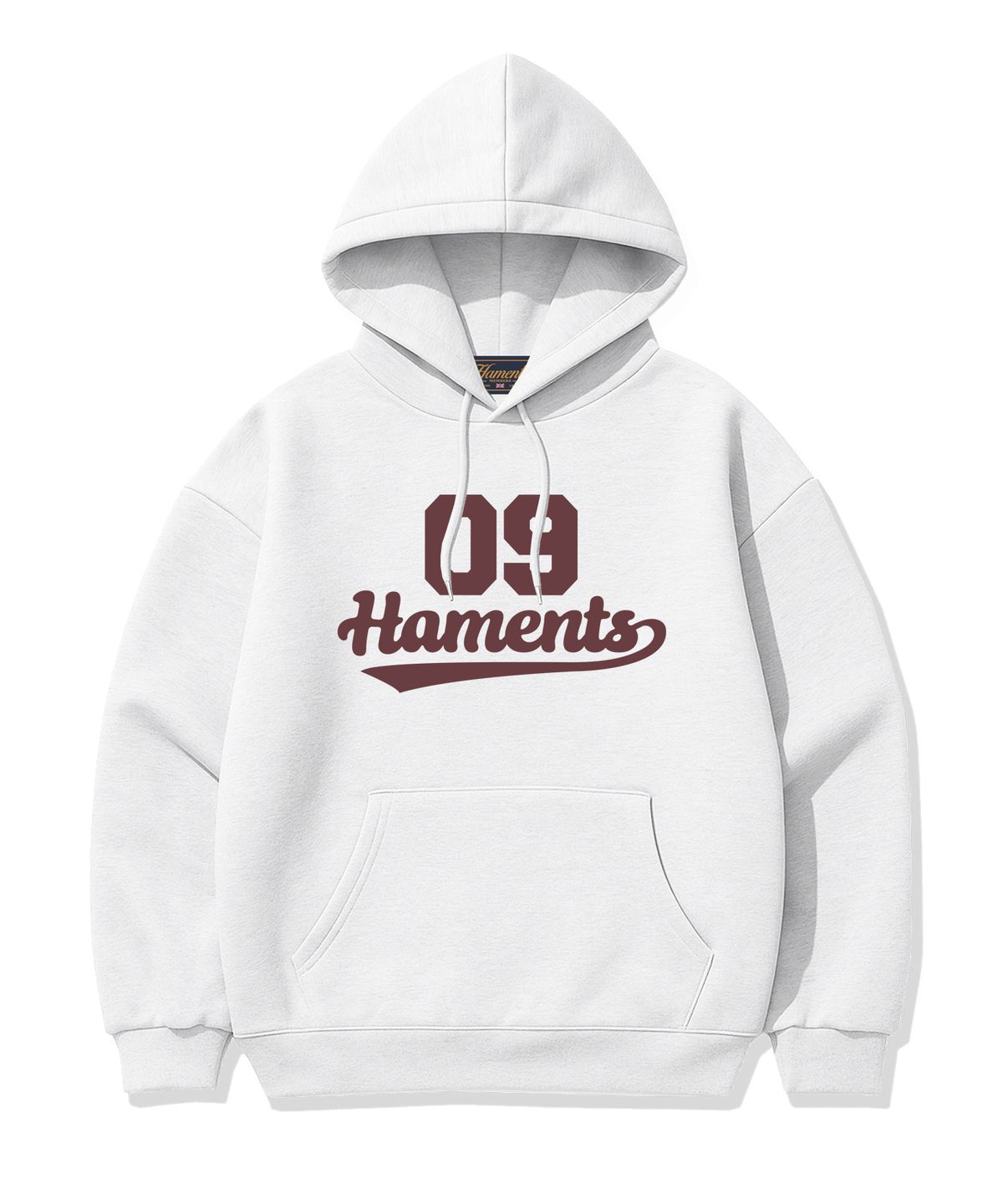 하먼츠(HAMENTS) 캐주얼 09 로고 후드티 화이트