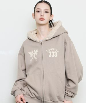EV FAIRY FUR HOOD ZIP UP(BEIGE)