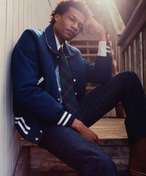 (U) 노스이스트 울 바시티 재킷 로열 화이트 NORTHEAST WOOL VARSITY JACKET ROYAL WHITE