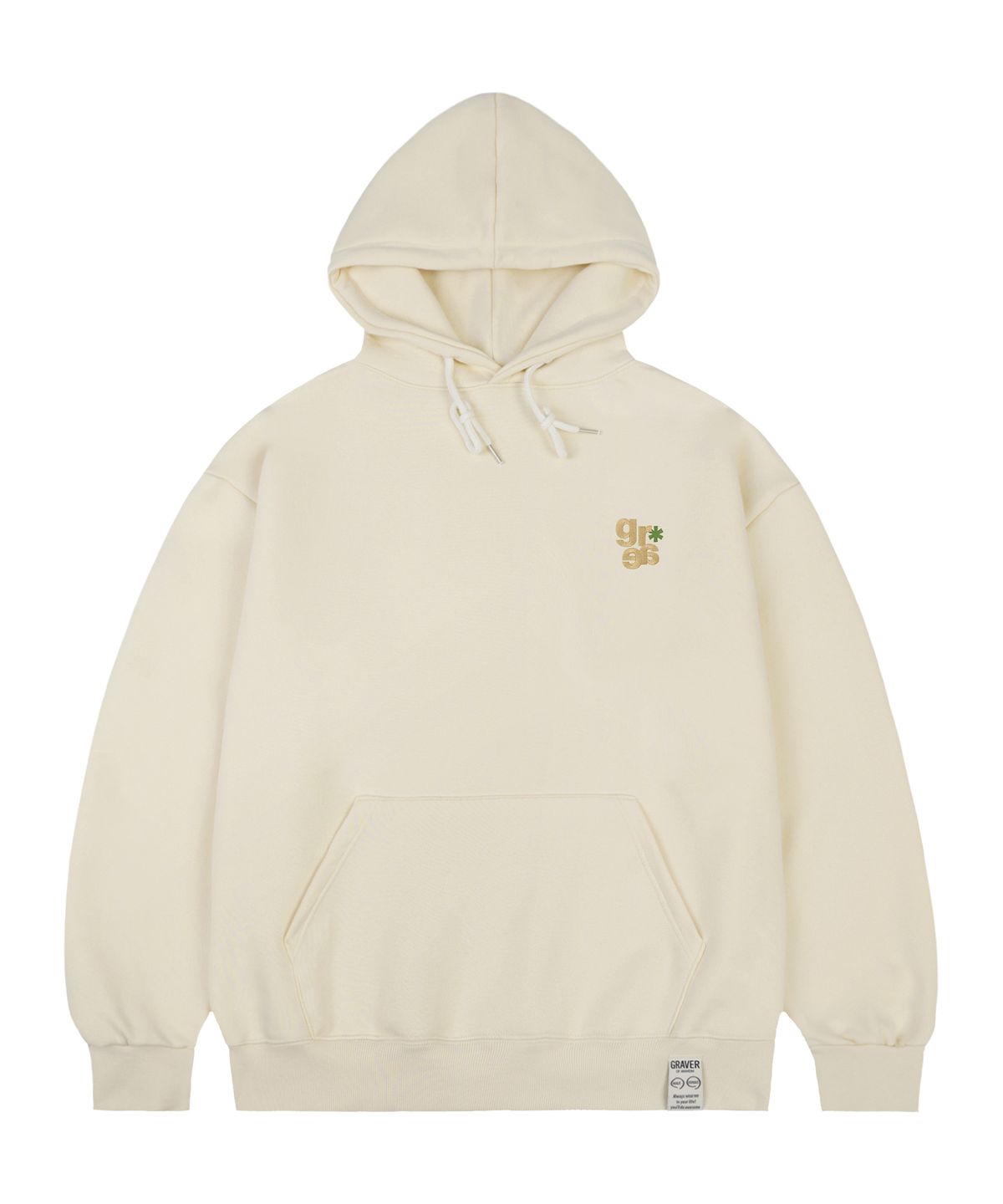 그레이버(GRAVER) [UNISEX]GRAE-S 자수 후드티_크림