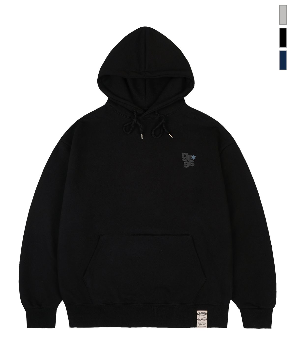 그레이버(GRAVER) [UNISEX]GRAE-S 자수 후드티_3color