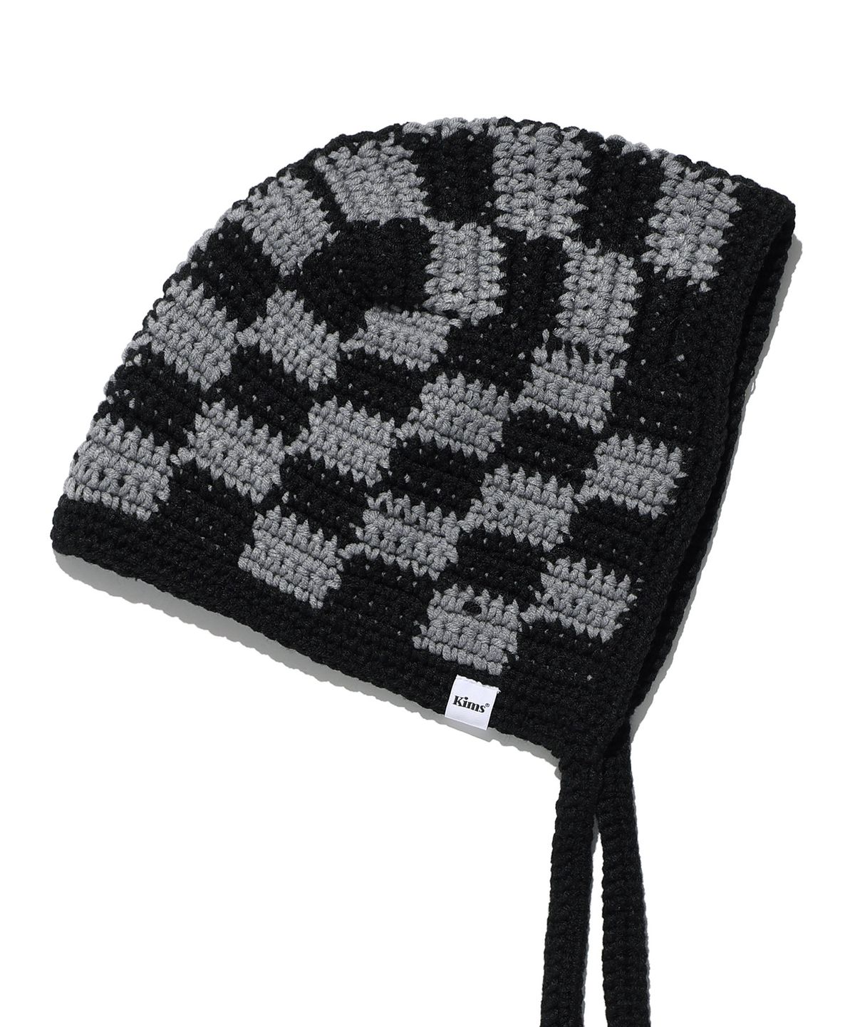 킴스 프레시 코튼 마켓(KIMS FRESH COTTON MARKET) Checker Knit Balaclava Black(charcoal)