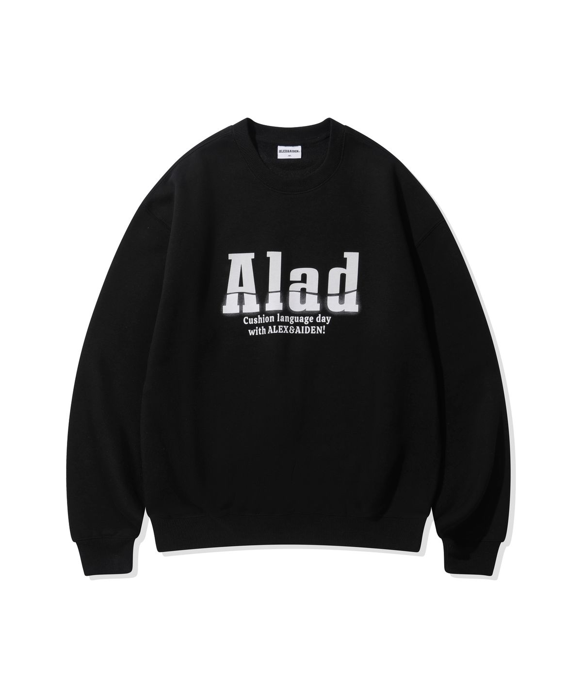 알렉스앤에이든(ALEXNAIDEN) 쿠션 기모 맨투맨(블랙)