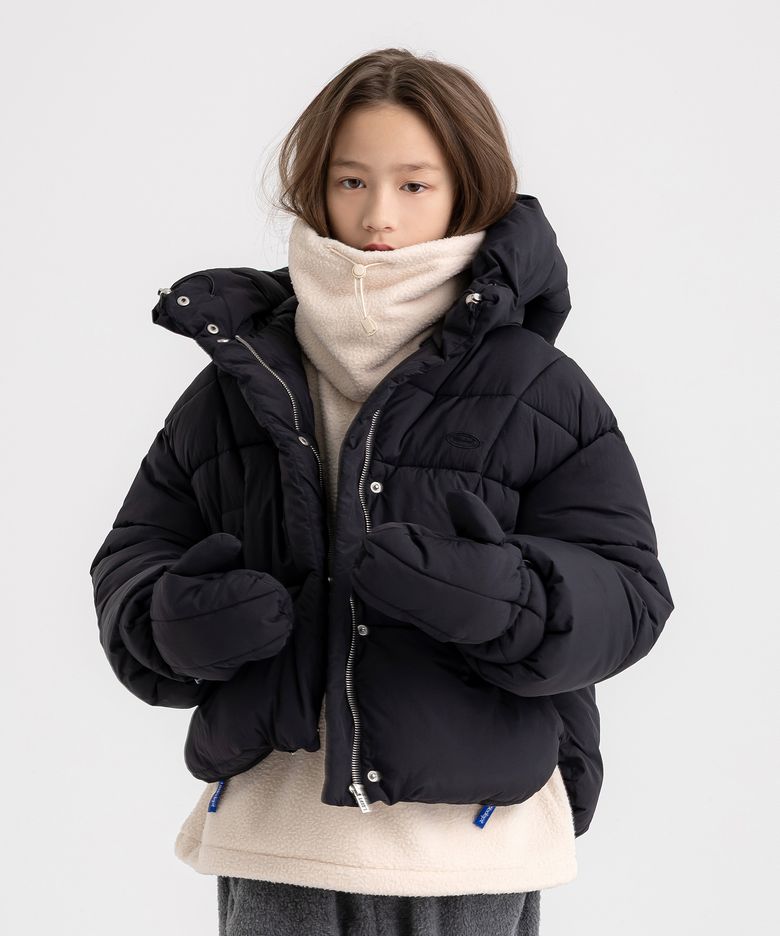 후디 글러브 패딩 점퍼 Black