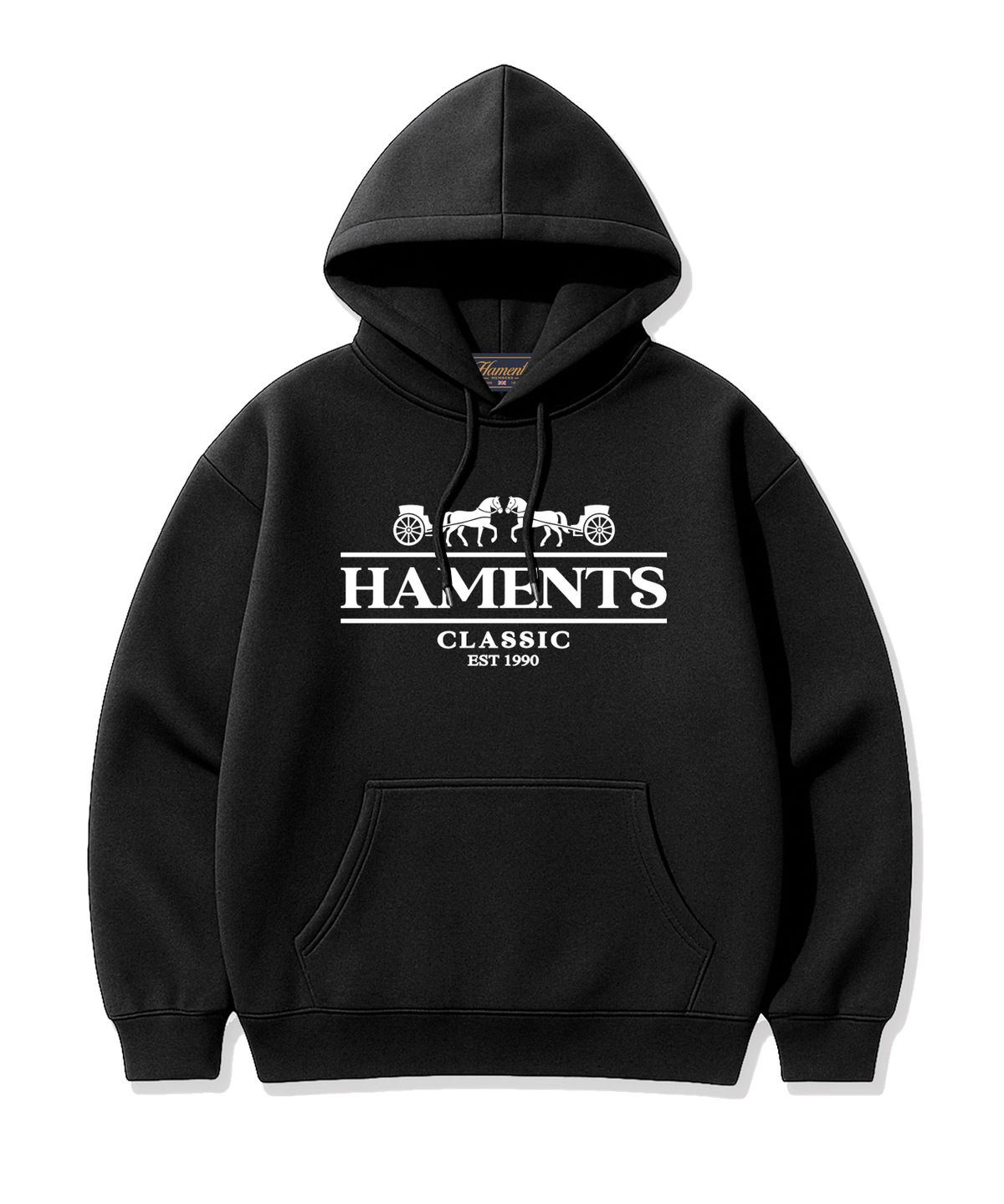하먼츠(HAMENTS) 클래식 홀스 로고 후드티 블랙