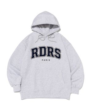 RODS 빅 로고 체크 후드티 (화이트멜란지)