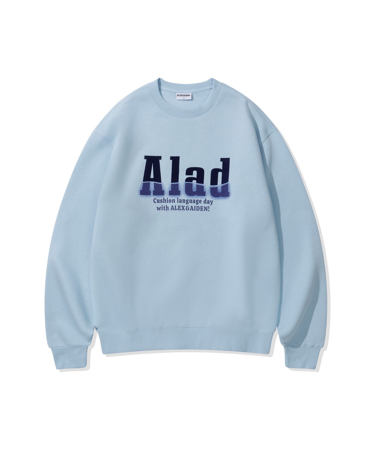 알렉스앤에이든(ALEXNAIDEN) 쿠션 기모 맨투맨(스카이블루)