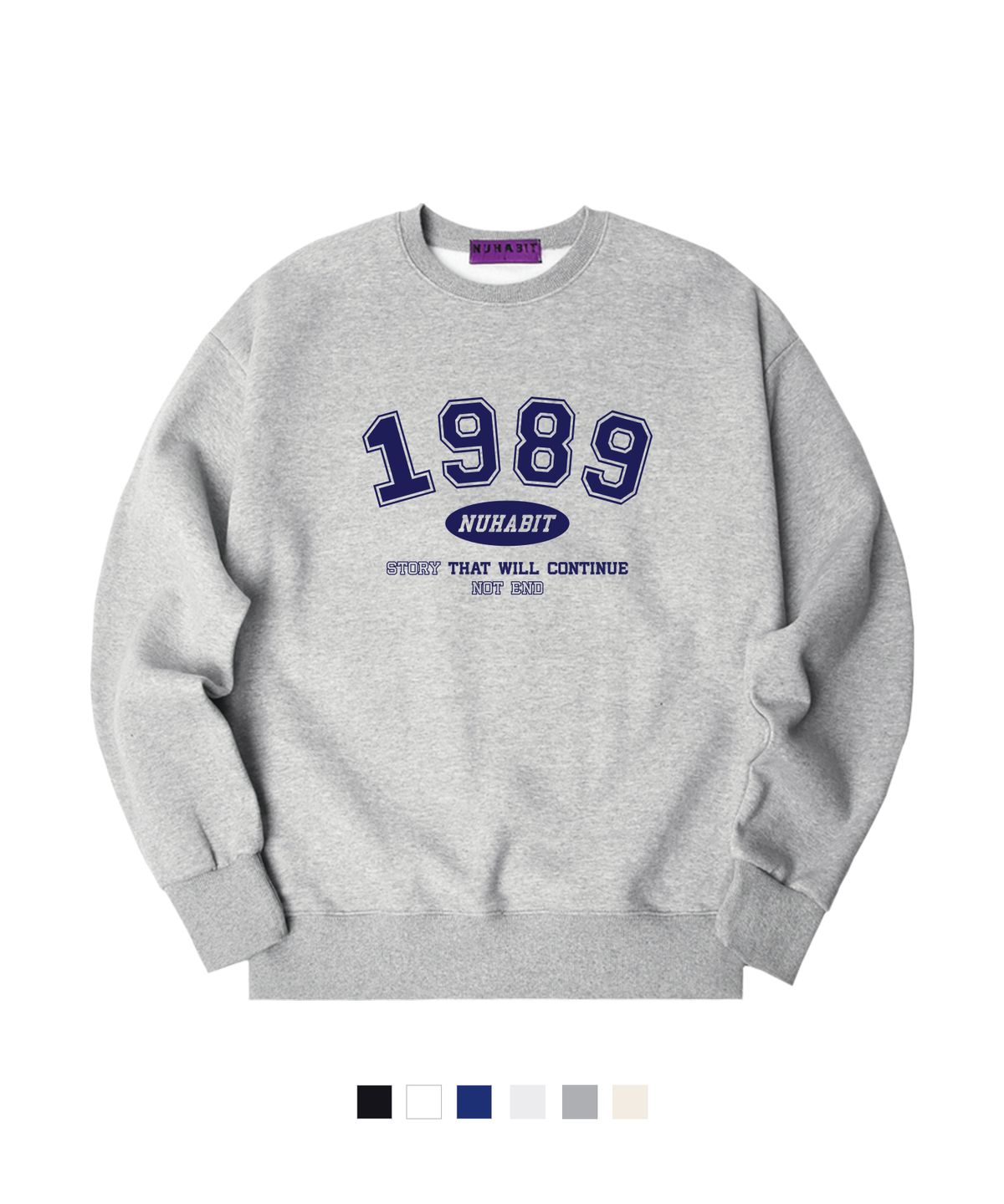 뉴해빗(NUHABIT) N/H NEW 1989 오버핏 기모 맨투맨 (SOM4-3NH1176)