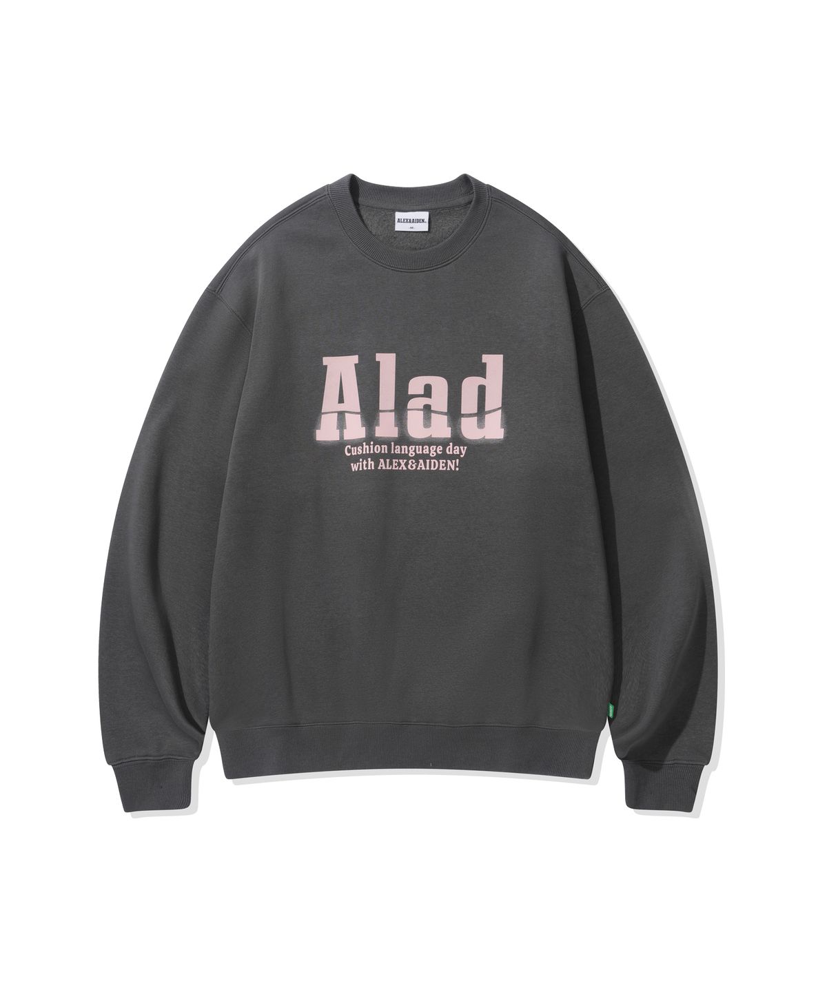 알렉스앤에이든(ALEXNAIDEN) 쿠션 기모 맨투맨(차콜)