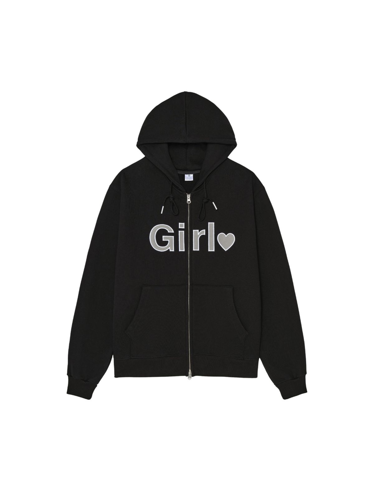 아이썸머리(ISUMMERLY) Girl zip-up hoodie - Black (걸 후드 집업 블랙)