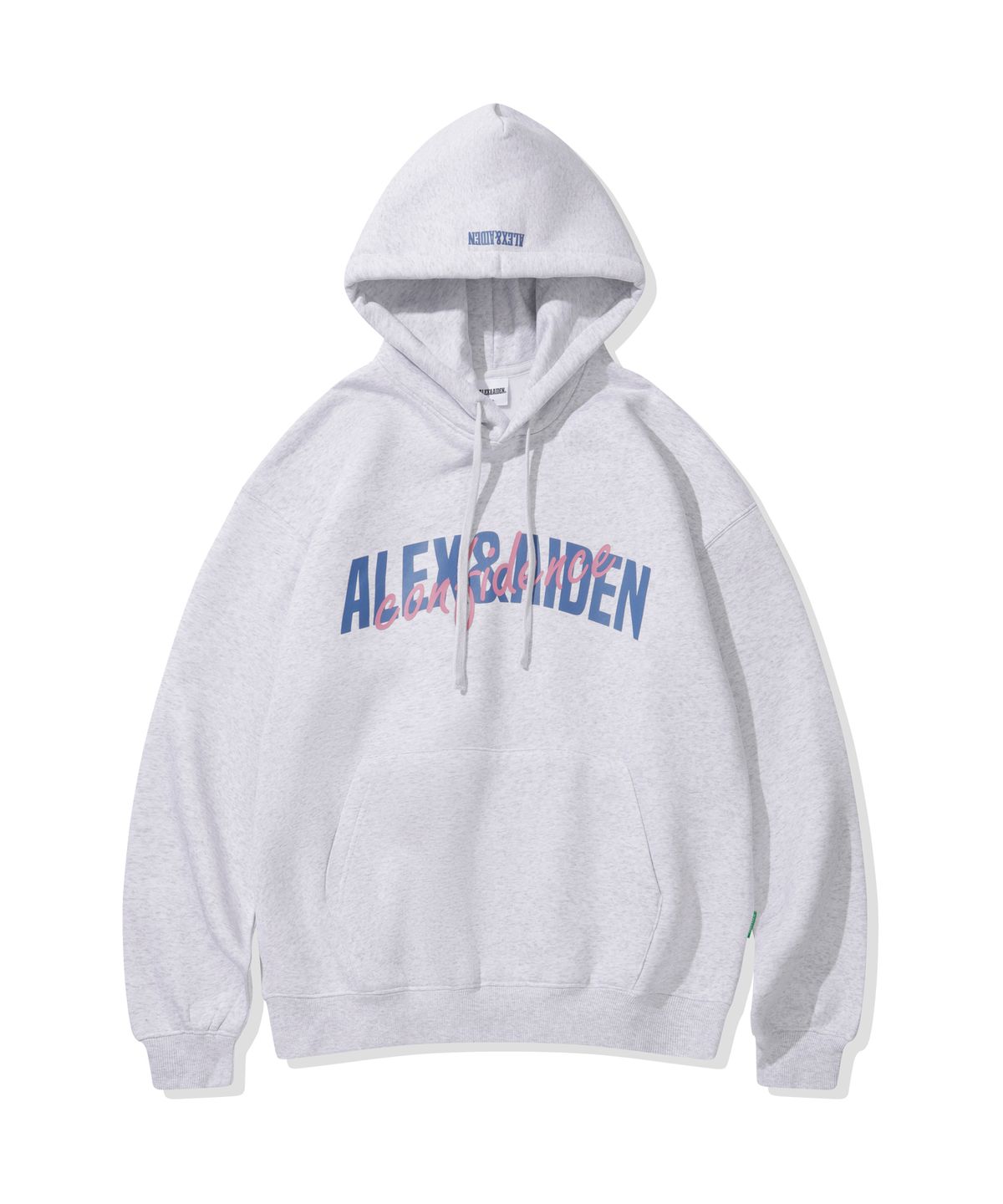 알렉스앤에이든(ALEXNAIDEN) 컨피 기모 후드티(화이트멜란지)