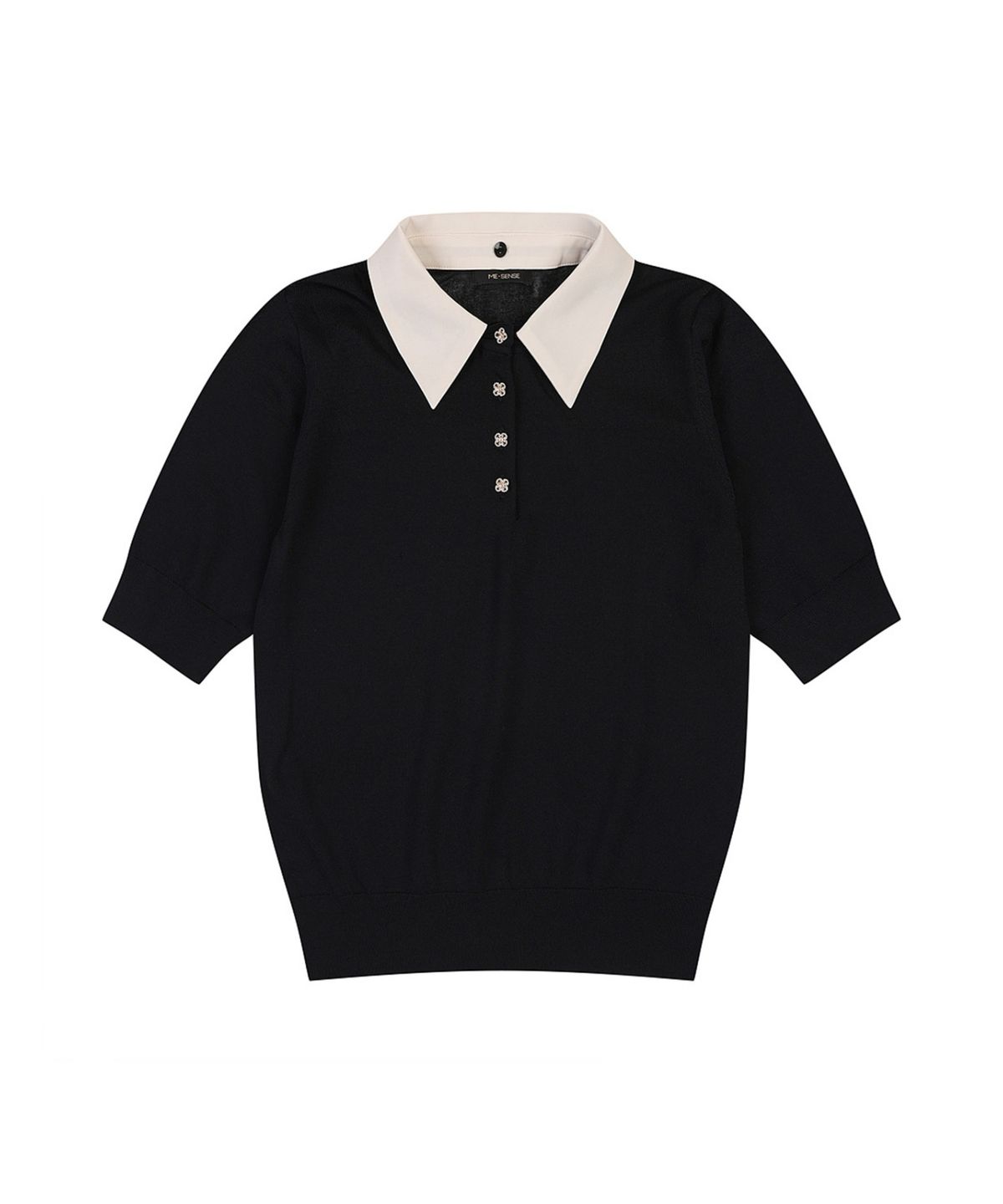 미센스(MESENSE) 카라배색 반팔 니트_MB48KNMD04D
