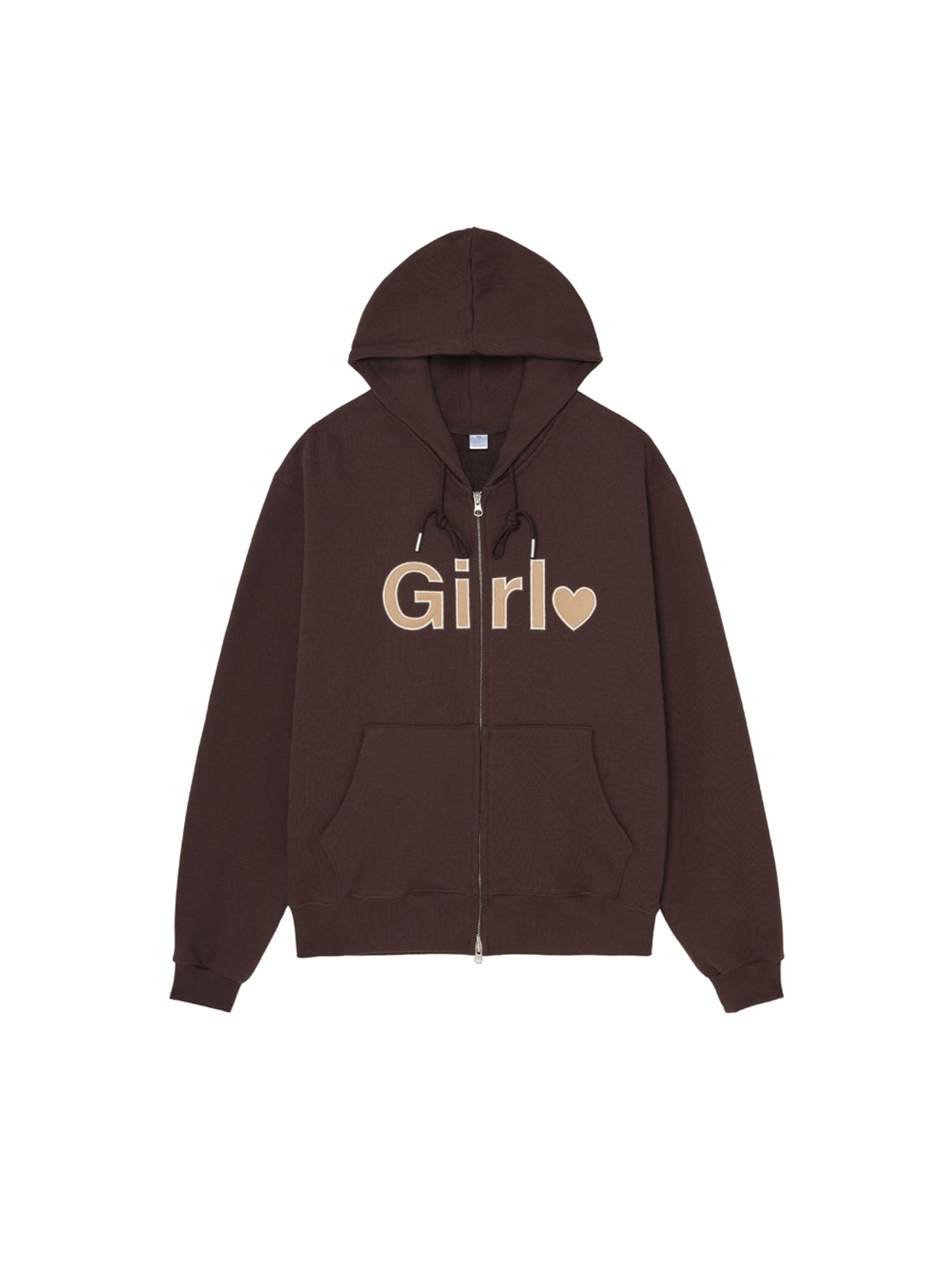 아이썸머리(ISUMMERLY) Girl zip-up hoodie - Brown (걸 후드 집업 브라운)