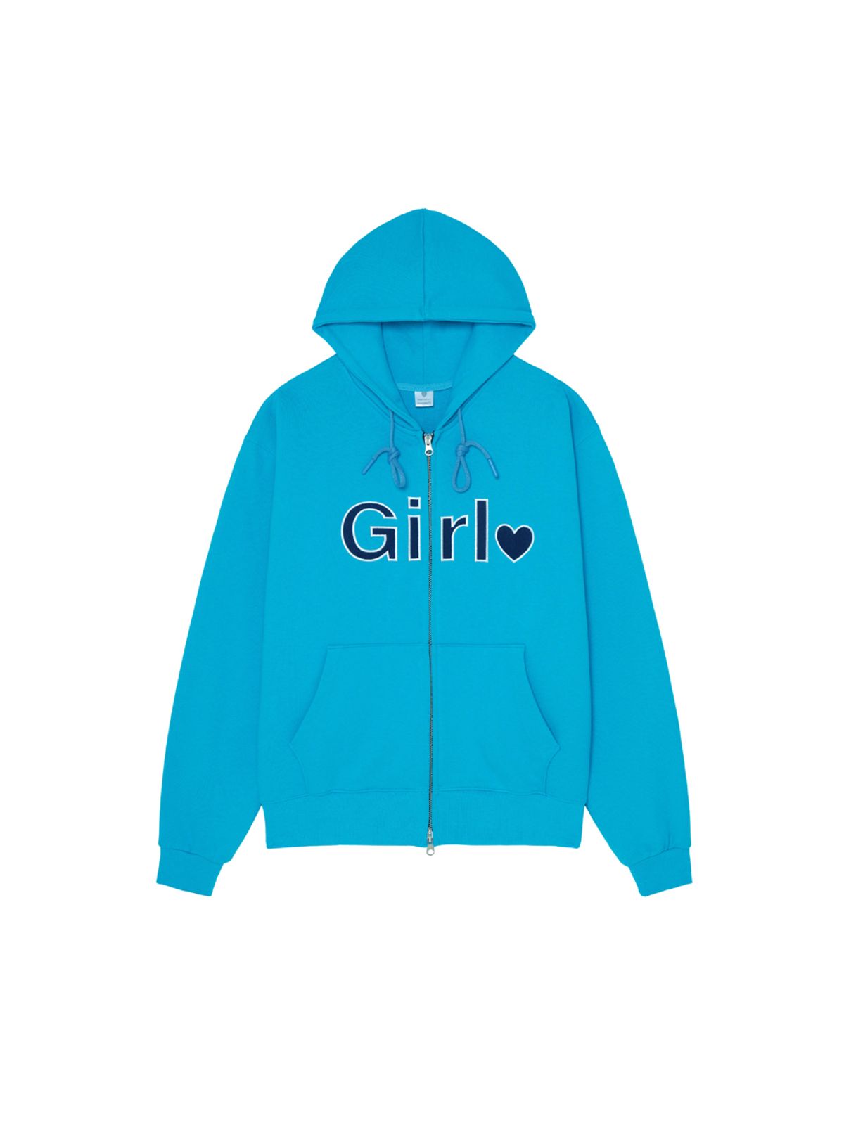 아이썸머리(ISUMMERLY) Girl zip-up hoodie - Aqua blue (걸 후드 집업 아쿠아 블루)
