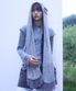 Pocket hoodie muffler Grey Melange