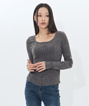 Hidden Hook Knit top (GRAY)