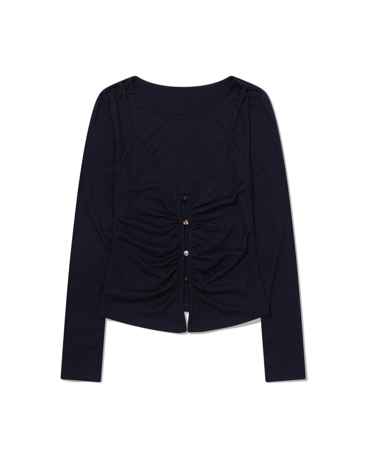 모아(MOAA) Shimmer Button Long sleeve (NAVY)