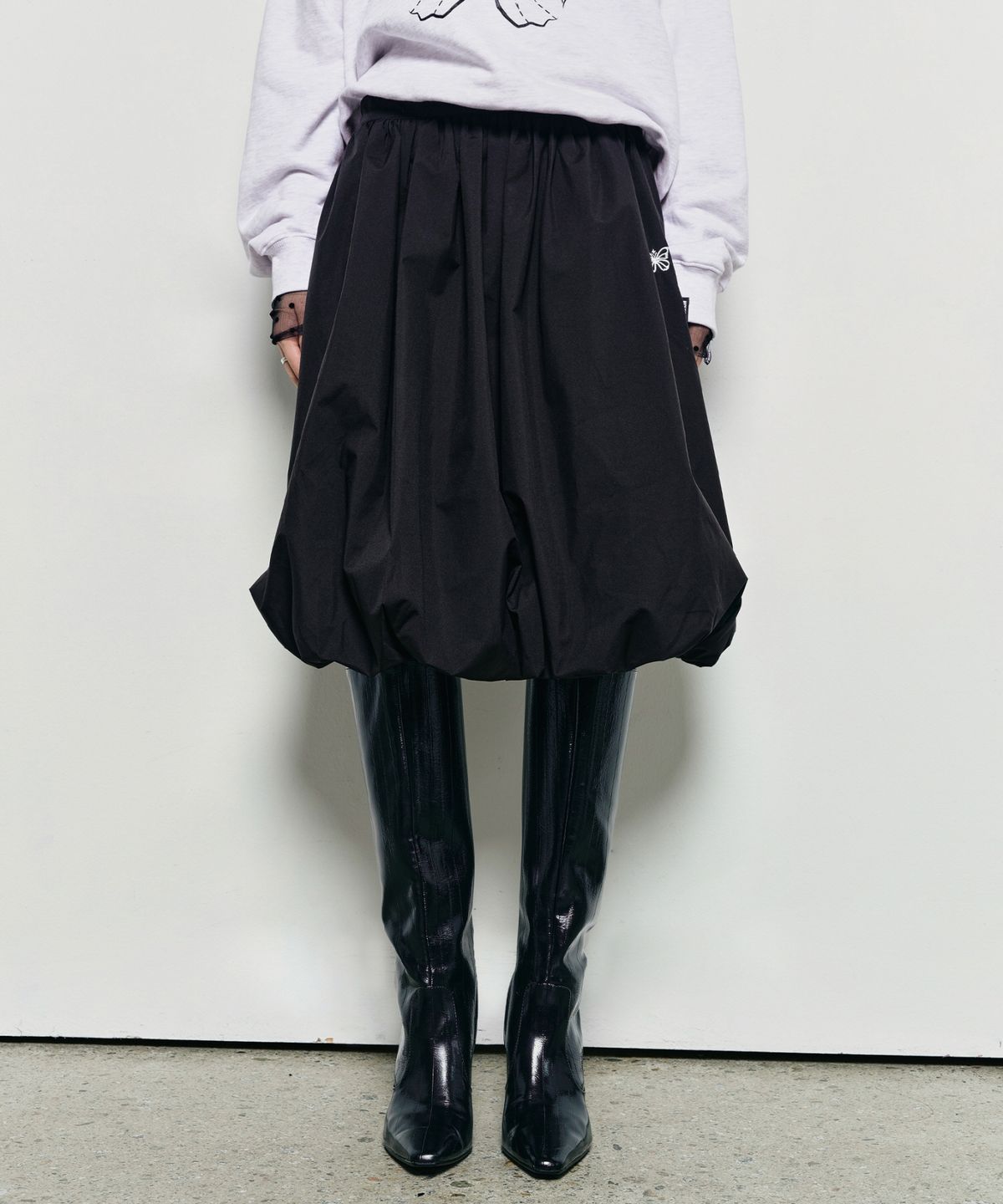 닉앤니콜(NICK&NICOLE) BUTTERFLY VOLUME BALLOON SKIRT_BLACK