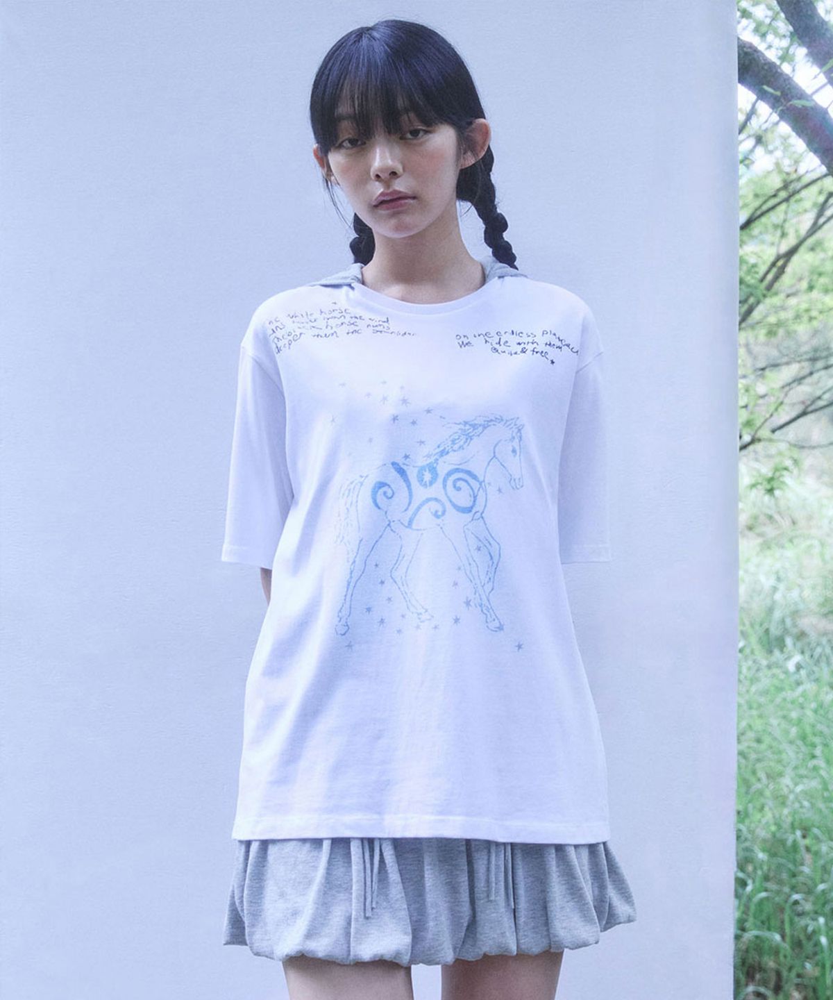 퓨레(PUREE) Totem horse boxy tee